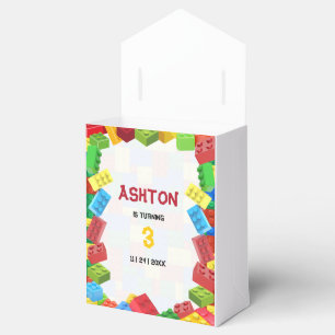 Caja Para Regalos Invitación de cumpleaños con bloques de construcci