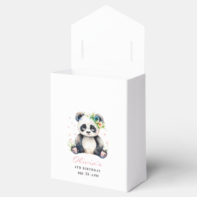 Caja Para Regalos Invitación de cumpleaños de Panda, cumpleaños de C (Abierto)