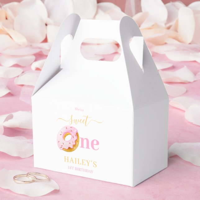 Caja Para Regalos Invitación de Cumpleaños de Sweet One Donuts, 1er  (Boda)