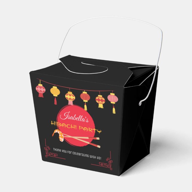 Caja Para Regalos Invitación de cumpleaños del Fiesta japonés Hibach (Front Side)