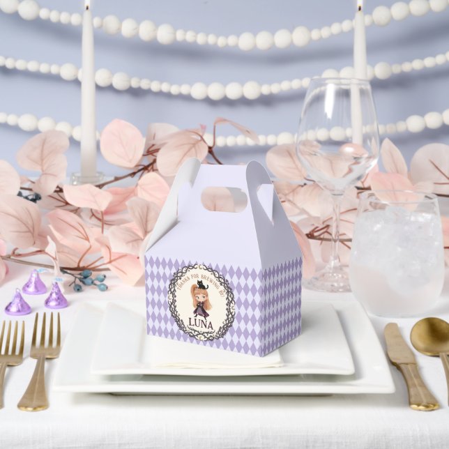 Caja Para Regalos Invitación de cumpleaños número 1 de Chibi Witch W (Boda)