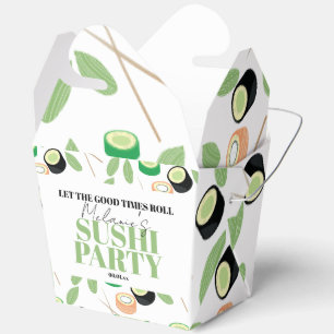 Caja Para Regalos Invitación de cumpleaños para rollos de sushi negr