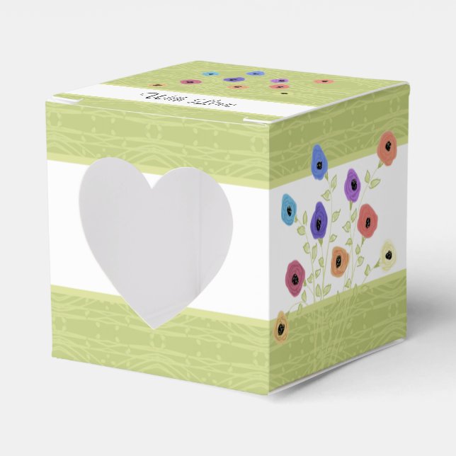 Caja Para Regalos Invitado florido personalizado del Día de la Boda (Anverso)