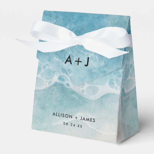 Caja Para Regalos Invitados a la boda acuarela (Front Side)
