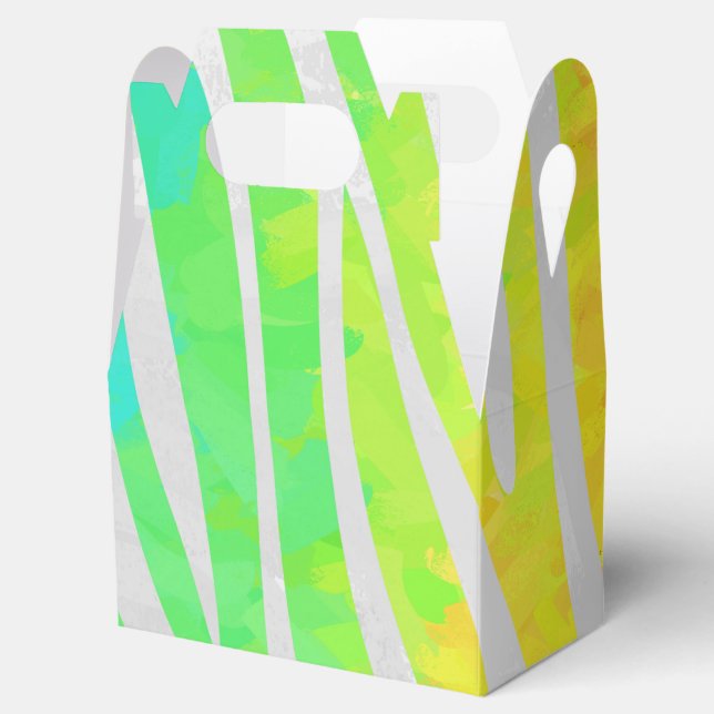 Caja Para Regalos Iris cebra e impresión blanca (Abierto)