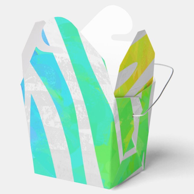 Caja Para Regalos Iris cebra e impresión blanca (Abierto)