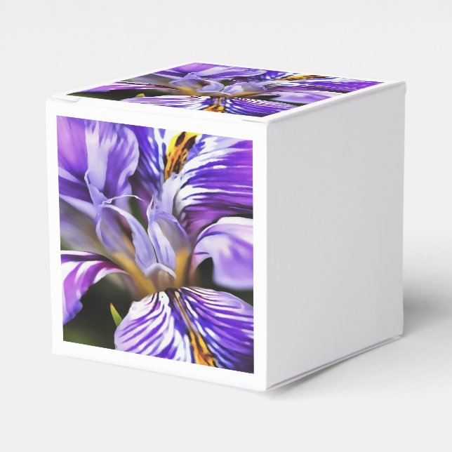 Caja Para Regalos Iris In Violet Lilac and Purple Botanical Art (Costado Anverso)