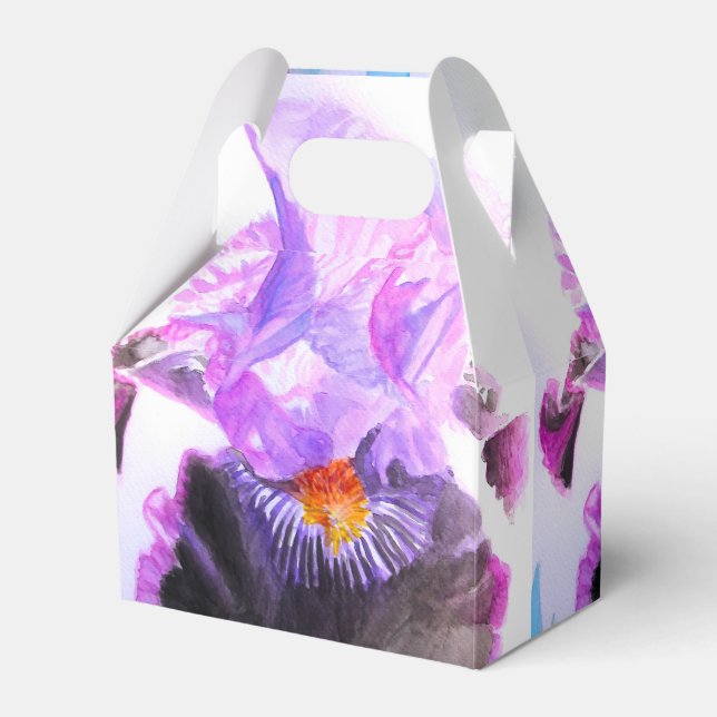 Caja Para Regalos Iris Wedding Cake Favour Box Purple Lilac Flowers (Front Side)