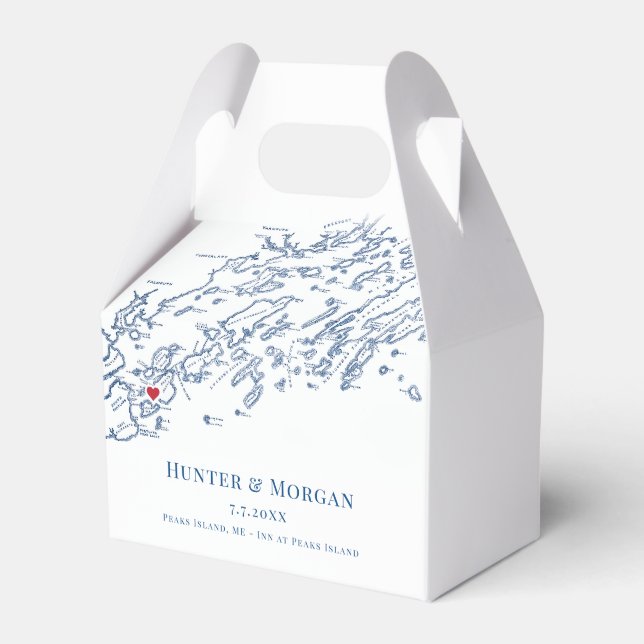 Caja Para Regalos Isla Peaks Boda de destino Maine Elegante (Front Side)