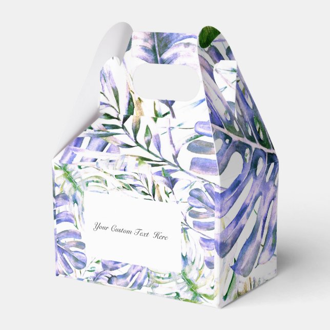Caja Para Regalos Isla Púrpura Lilac Palm Tropical deja Boda (Front Side)