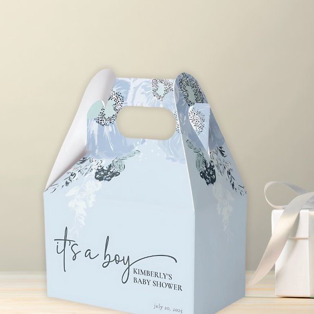 Caja Para Regalos It’s A Boy Blue Floral Baby Shower  (Subido por el creador)
