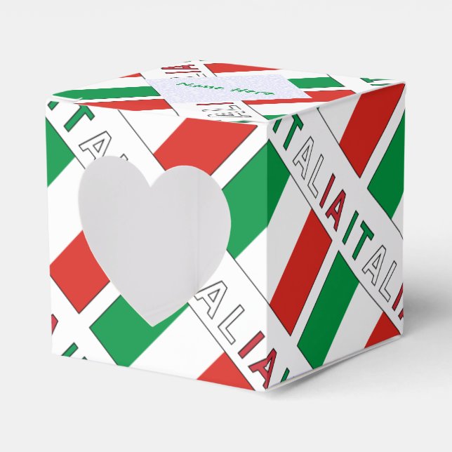 Caja Para Regalos Italia e Bandiera Italiana Tiled Green Personalice (Anverso)