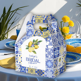 Caja Para Regalos Italian Mosaic Blue Tile & Lemons Bridal Shower