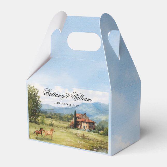 Caja Para Regalos Italian Tuscan Countryside Wedding  (Front Side)