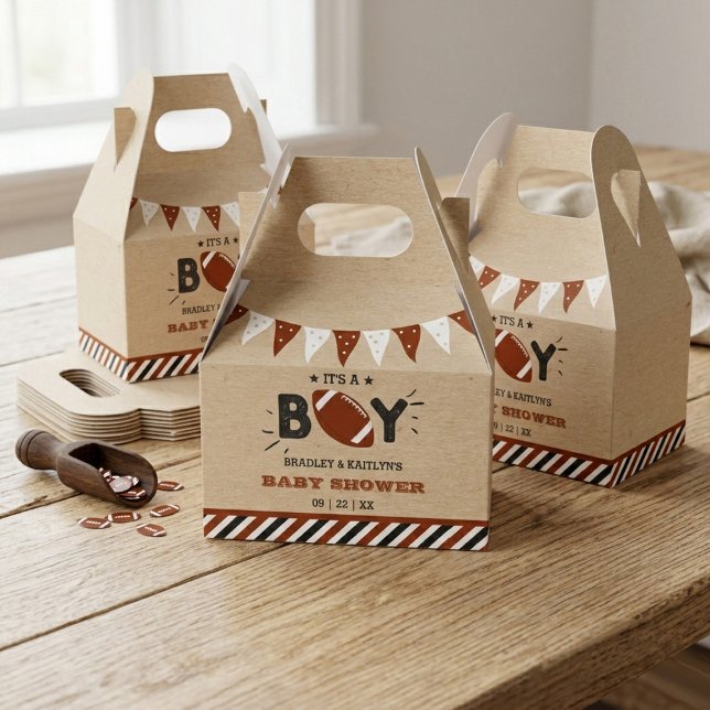 Caja Para Regalos It's a Boy! Baby Shower con temas de fútbol (Subido por el creador)