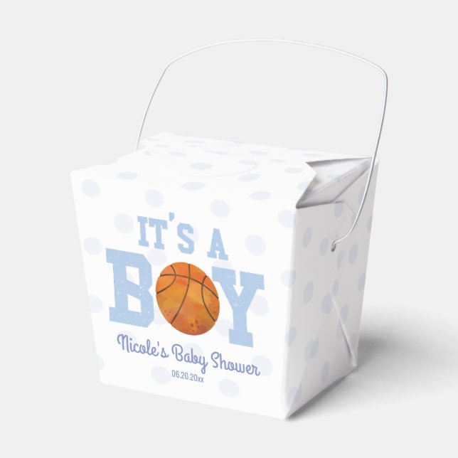 Caja Para Regalos It's a Boy! Baby Shower de baloncesto azul (Front Side)