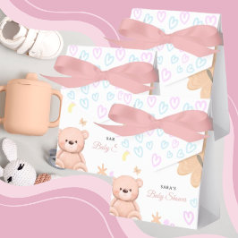 Caja Para Regalos It's a Girl Cute Teddy Bear Baby Shower Cartoon