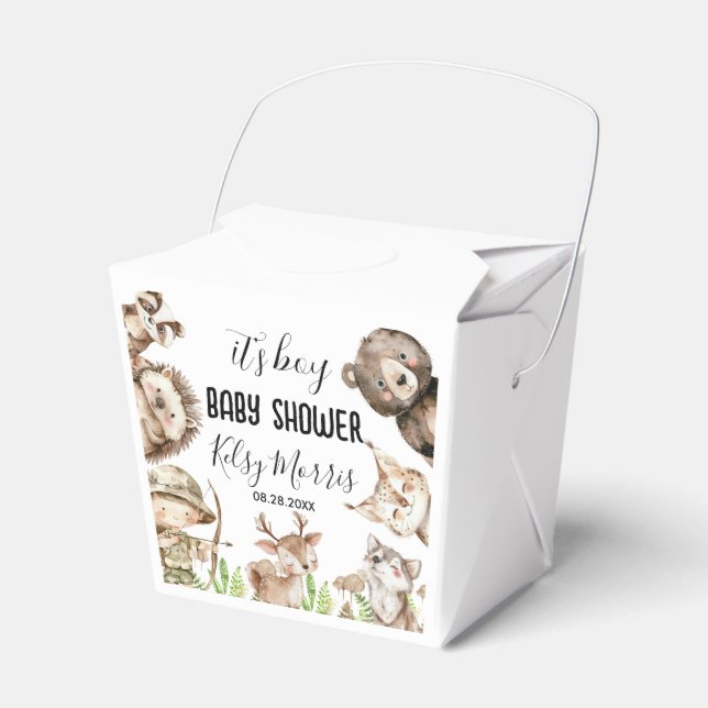 Caja Para Regalos its boy Rustic Woodland Baby Shower Invite (Front Side)