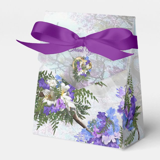 Caja Para Regalos Jacaranda Blooms & Lily Bouquet (Front Side)