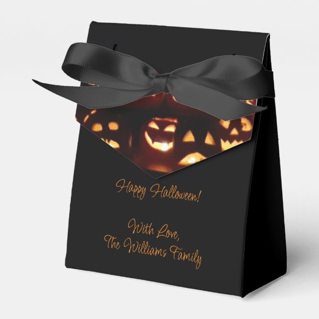 Caja Para Regalos Jack-O'-Lantern calabazas esculpidas esculpidas Ha (Front Side)