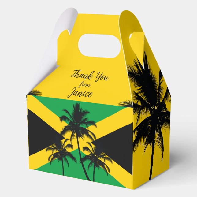 Caja Para Regalos Jamaican Flag Tropical Thank You (Anverso)