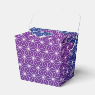Caja Para Regalos Japonés Asanoha Impresión tradicional Azul y Pú