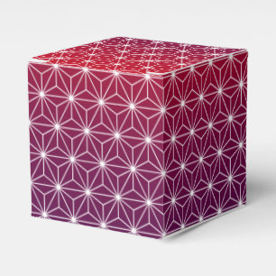 Caja Para Regalos Japonés Asanoha Tradicional Imprimir rojo y morado