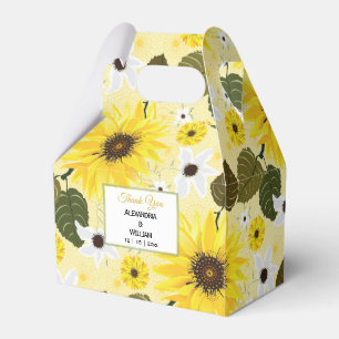 Caja Para Regalos Jardín floral del país amarillo del girasol BODA
