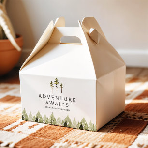 Caja Para Regalos JENNA Rustic Watercolor Pine Tree Baby Shower