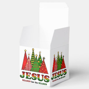 Caja Para Regalos Jesús Árboles de Navidad