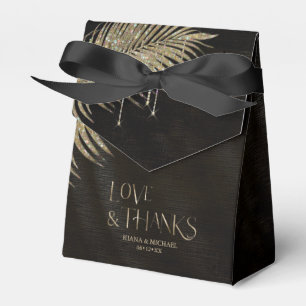 Caja Para Regalos Jewel Palm Leaf Boda Gold ID830