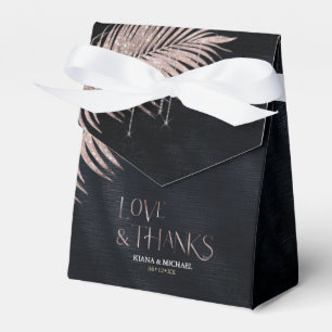 Caja Para Regalos Jewel Palm Leaf Boda Rosa Oro/Navy ID830