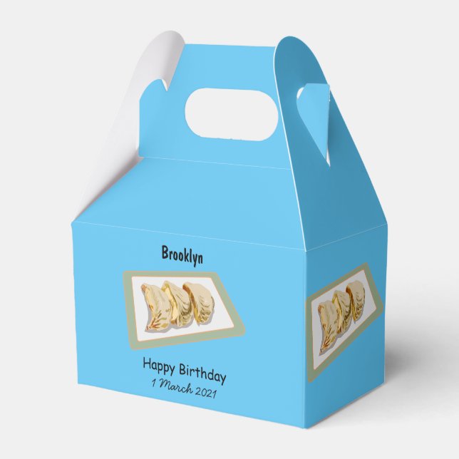 Caja Para Regalos Jiaozi / ilustracion personalizado chino de bolas  (Front Side)