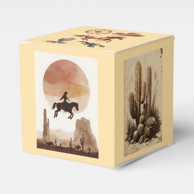 Caja Para Regalos Jinete volador de acuarela (Costado Anverso)