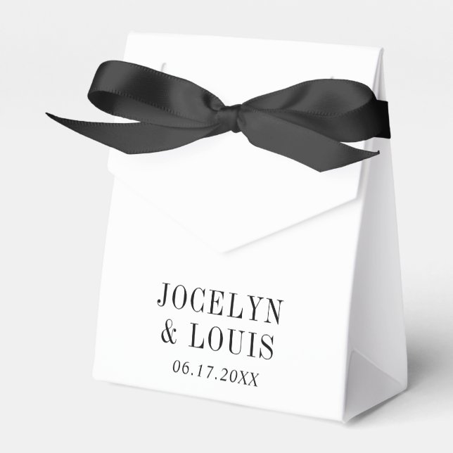 Caja Para Regalos Jocelyn Black and White Modern Boda (Front Side)