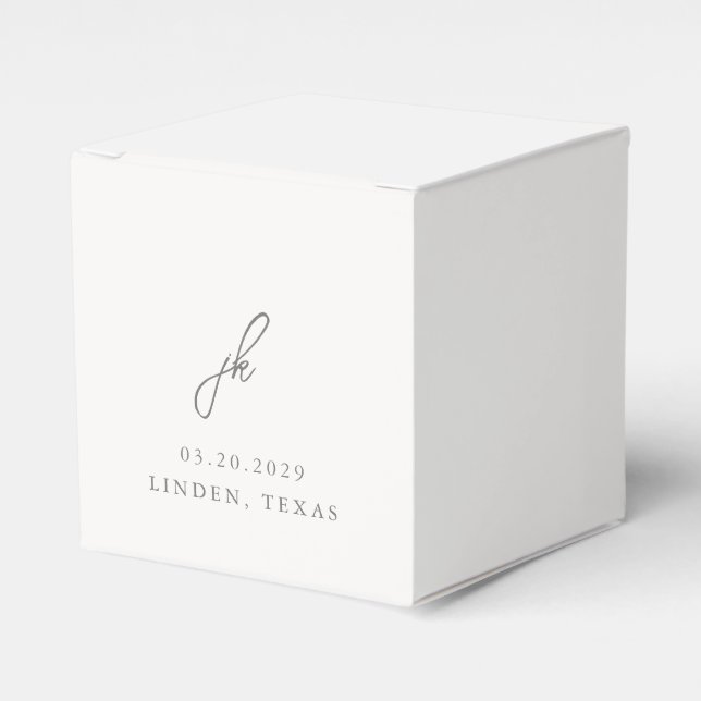 Caja Para Regalos Jordan Gray Elegant Wedding (Costado Anverso)