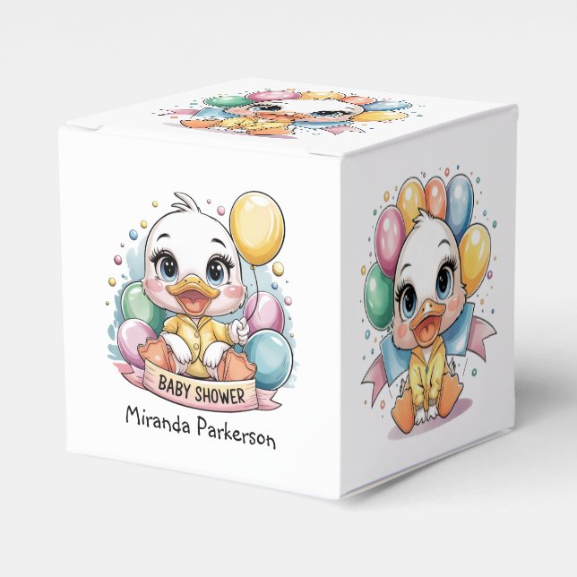 Caja Para Regalos Joyful Duckling Baby Shower (Costado Anverso)
