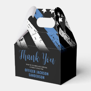 Caja Para Regalos Jubilación de la policía de la línea azul delgada