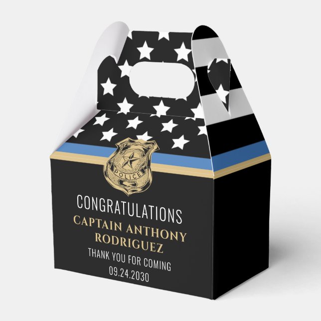 Caja Para Regalos Jubilación de la policía de la línea azul delgada (Front Side)