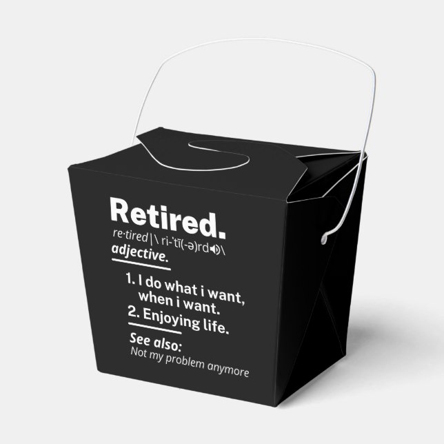 Caja Para Regalos jubilado. definición de retiro divertido (Front Side)