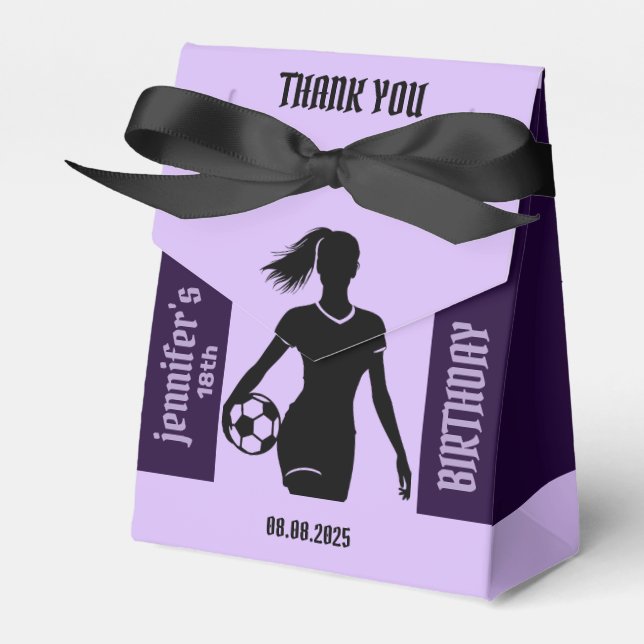Caja Para Regalos Jugador Chica de fútbol, Chica de fútbol cumpleaño (Front Side)