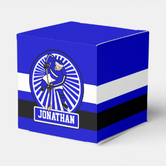 Caja Para Regalos Jugador de hockey sobre hielo azul personalizado