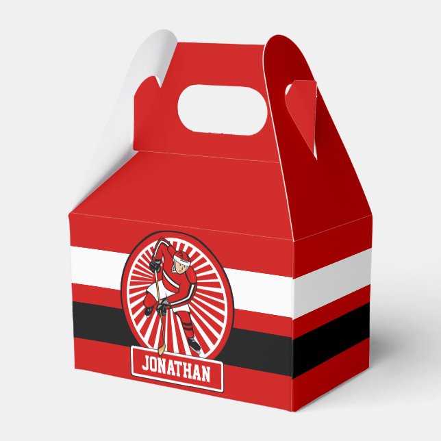Caja Para Regalos Jugador de hockey sobre hielo personalizado (Reverso)