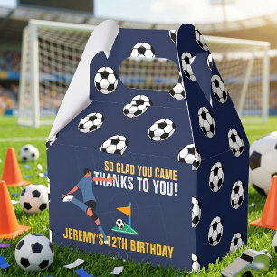 Caja Para Regalos Jugador deportivo azul Kick Ball Cumpleaños
