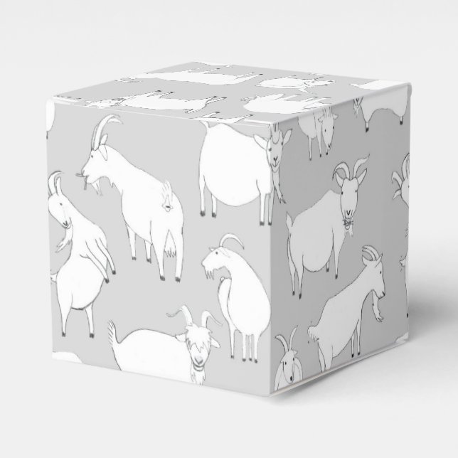Caja Para Regalos Jugando cabras - Gris (Costado Anverso)