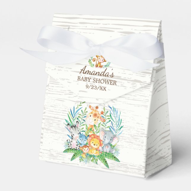 Caja Para Regalos Jungle Animals Baby Shower Favor Box (Front Side)