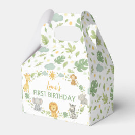 Caja Para Regalos Jungle Animals Safari Wild One Birthday Favor Box