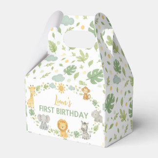 Caja Para Regalos Jungle Animals Safari Wild One Birthday Favor Box
