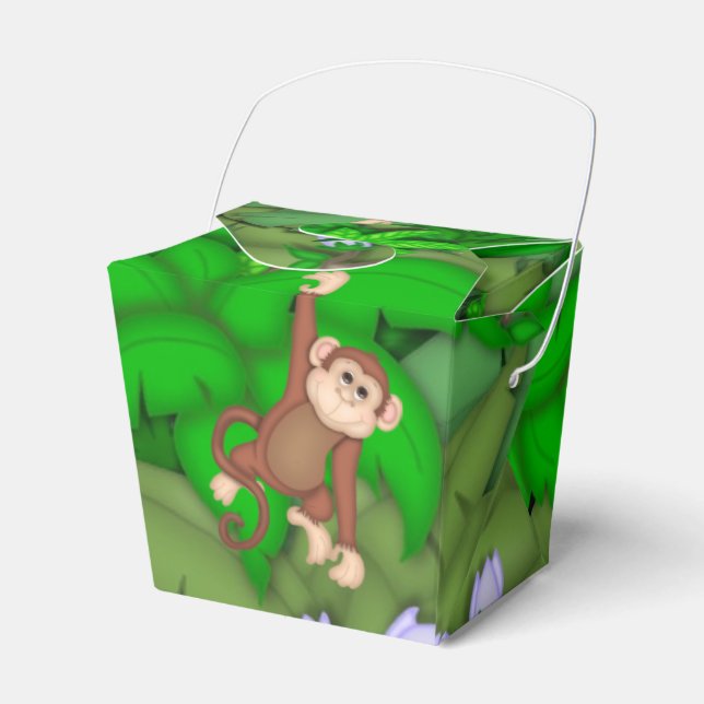 Caja Para Regalos Jungle Monkey Birthday Party Favorito Box (Front Side)