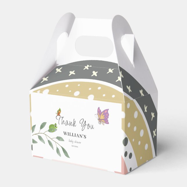 Caja Para Regalos Jungle Over the Rainbow Baby Shower Gracias (Front Side)